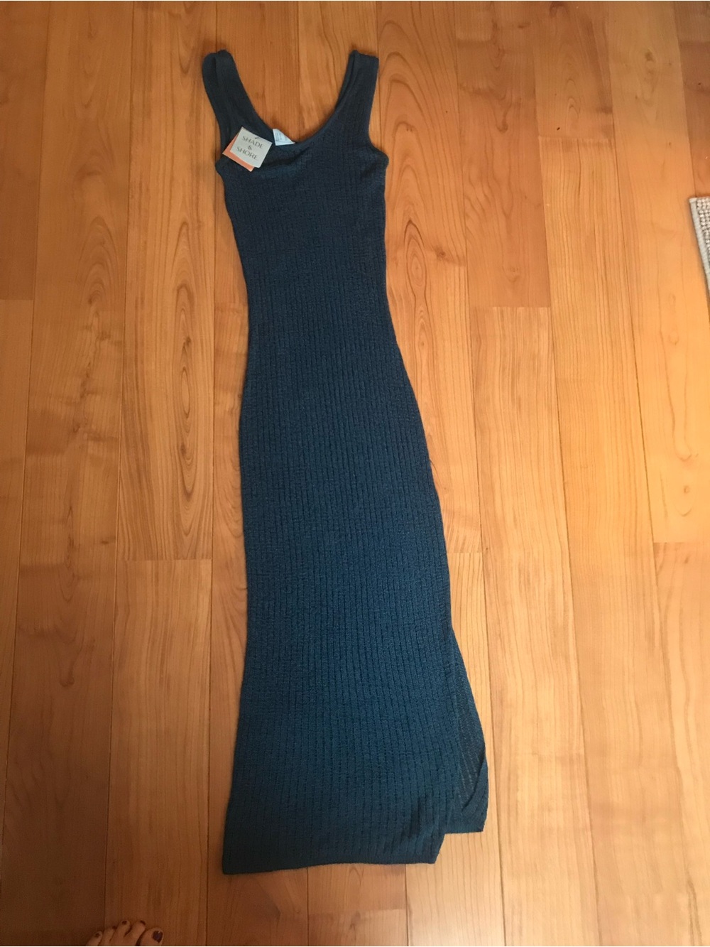 Shade & Shore Sleeveless Ribbed Maxi Dress in Teal